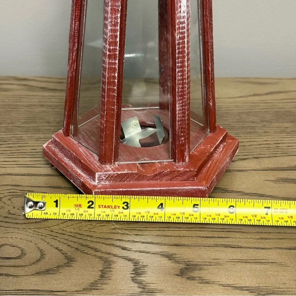 Vintage See Thru Glass LIGHTHOUSE Nautical Decor Tealight Candle Lantern Rustic